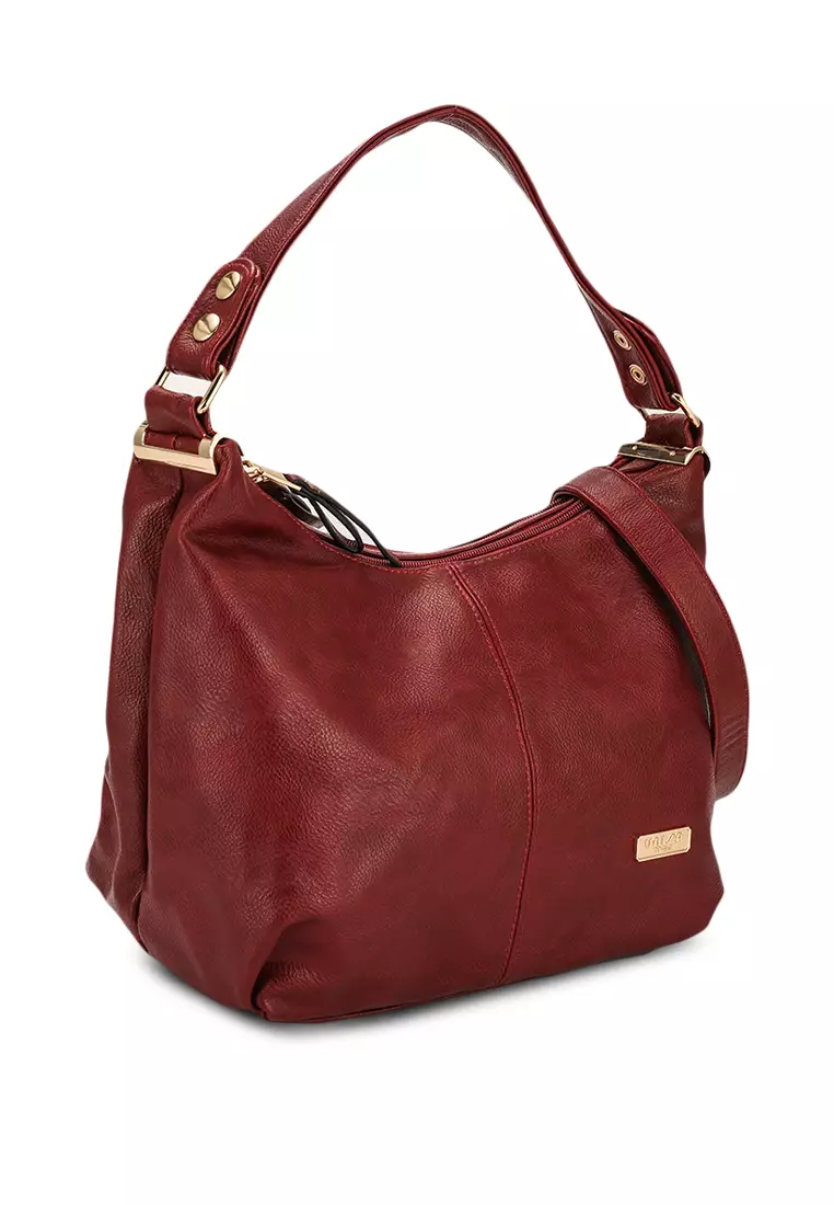 Red leather sale hobo