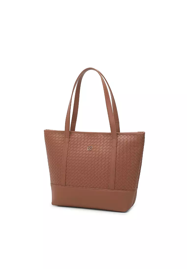 Women's Tote Bag / Shoulder Bag / Top Handle Bag - Brown