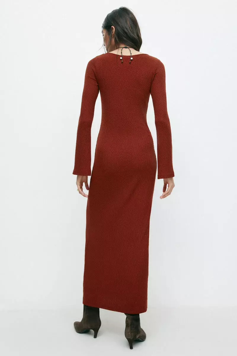 Textured-knit maxi dress