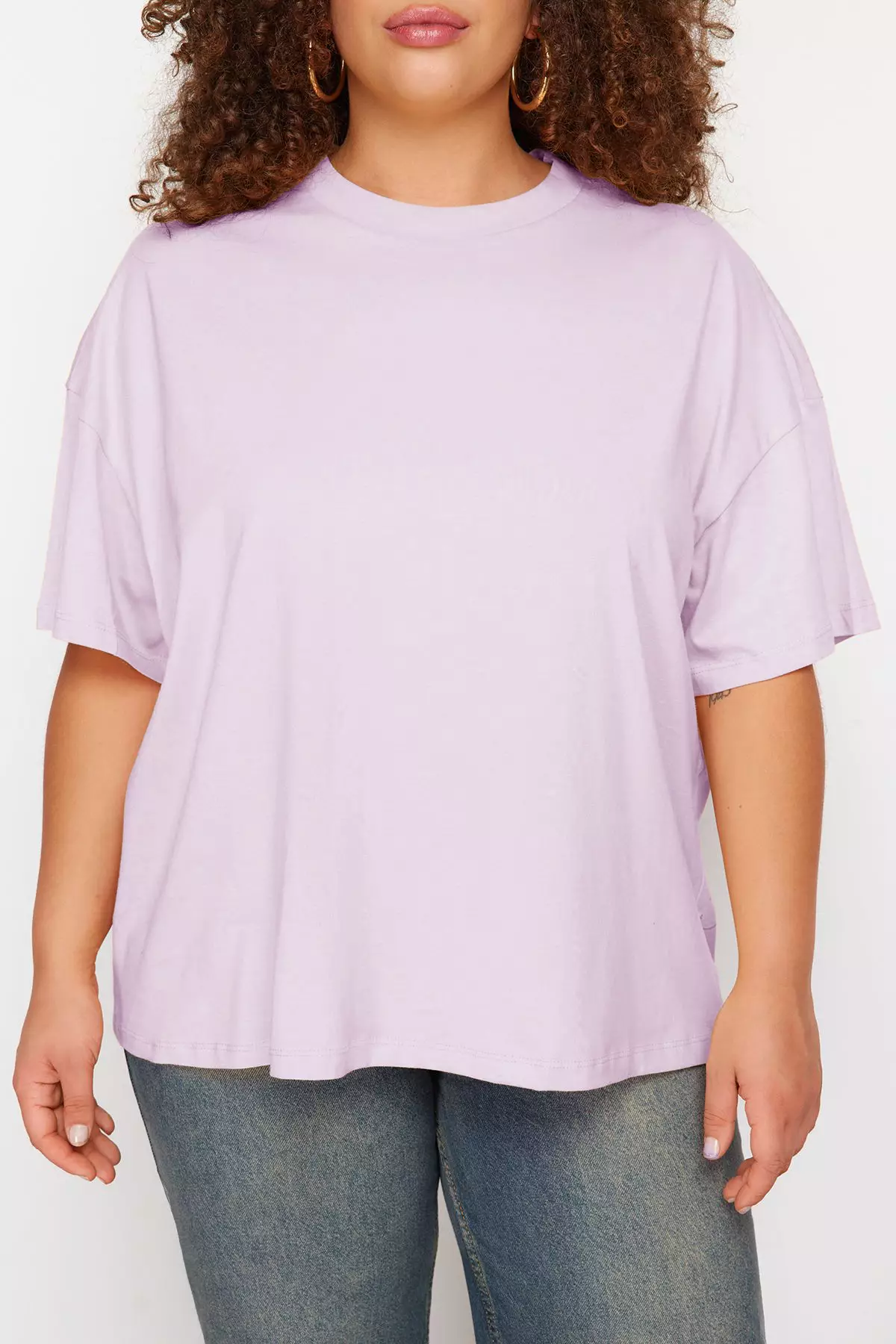 Plus Size Cotton Basic T-Shirt