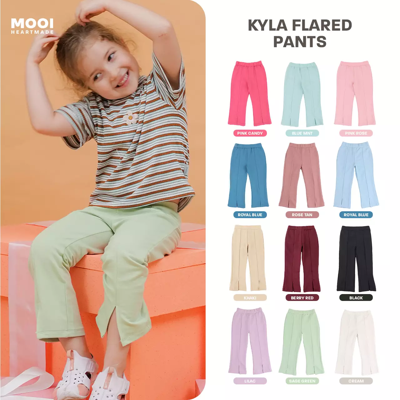 Mooi Celana Panjang Anak Perempuan Kyla Flared Pants - Pink Candy