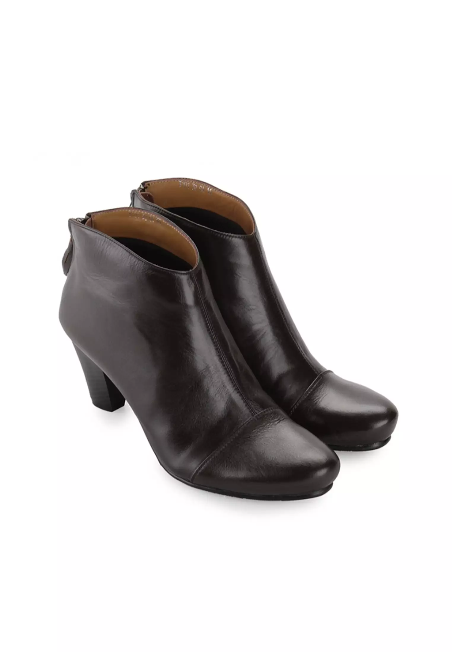 Corry Sepatu Back zipper boots Wanita guinine leather