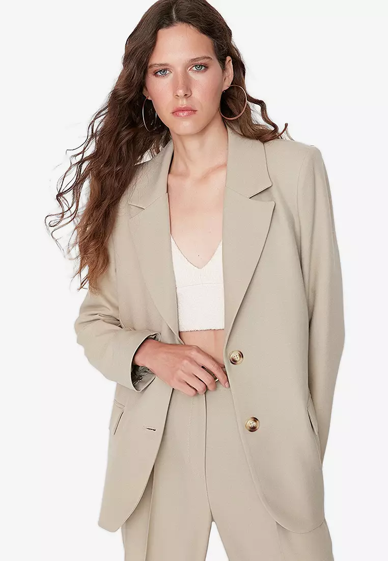 Buy Trendyol Texture Blazer Online | ZALORA Malaysia