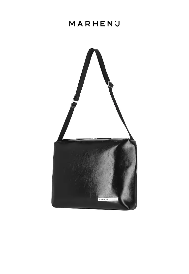 LOWELL Vegan Leather Shoulder Bag Black