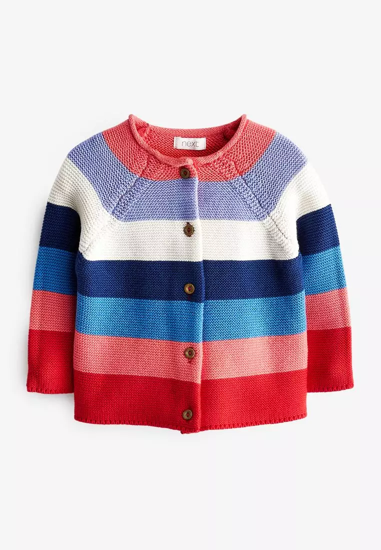 Red on sale striped cardigan