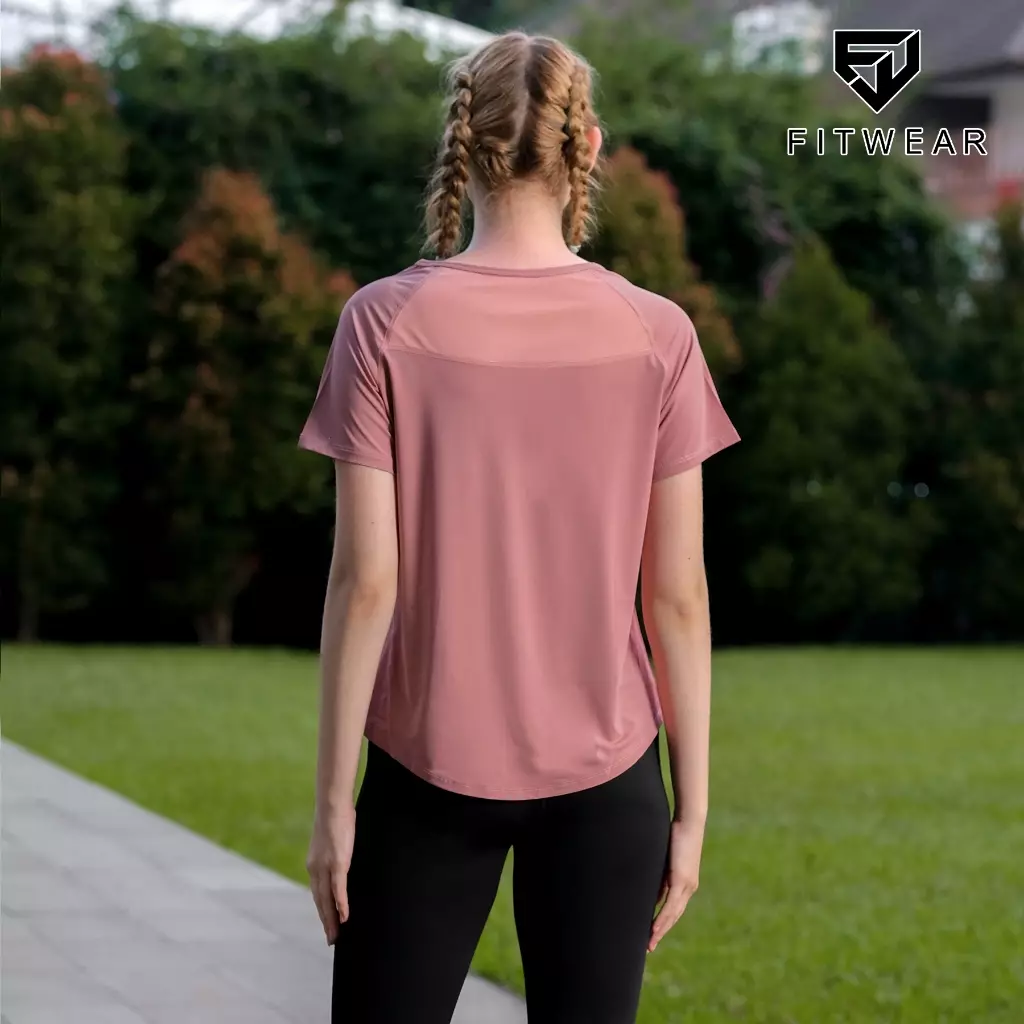 Fitwear Kaos Olahraga Wanita RORRA OVERSIZE DRYFIT BACKMESH - SALMON PINK