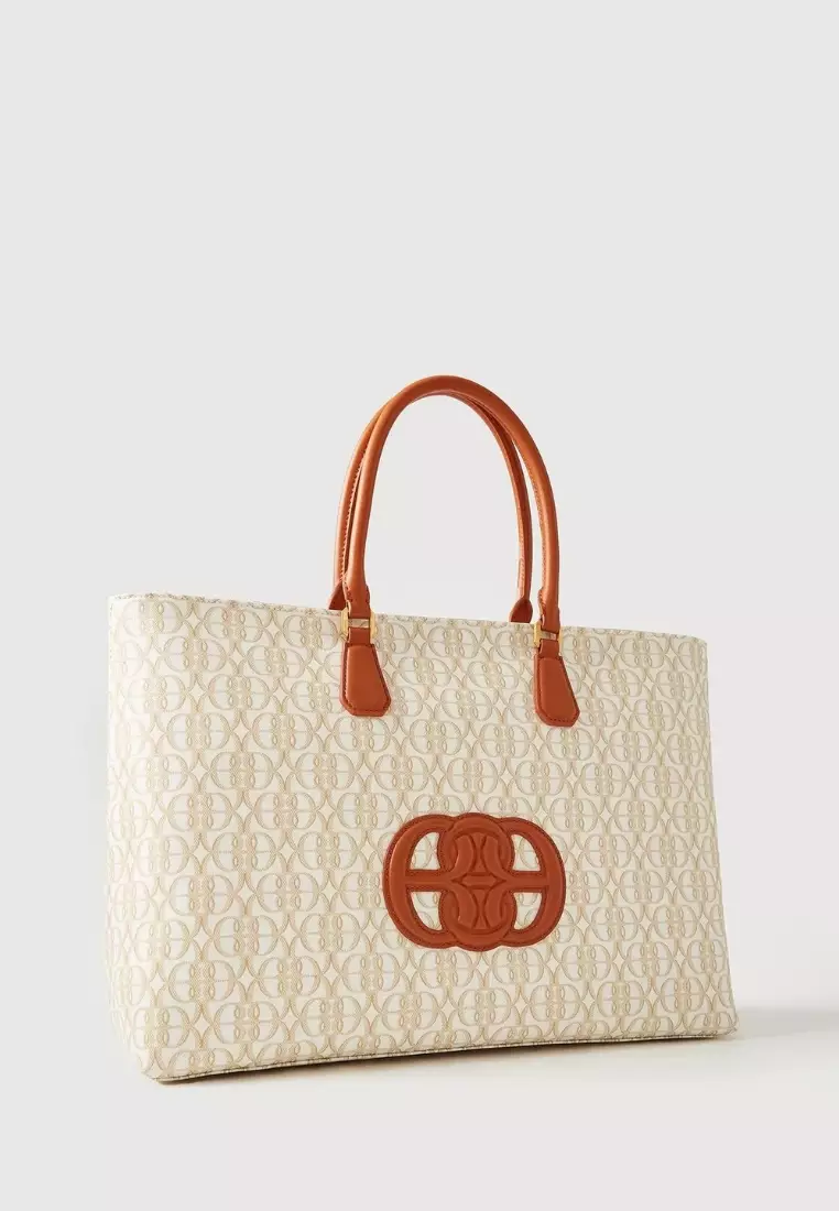 La Luna Monogram Tote Bag White