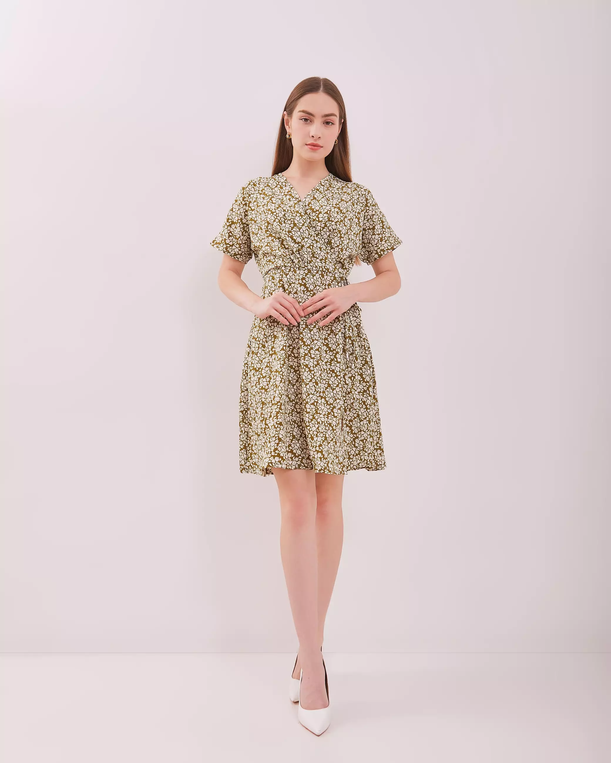 Urban Exchange Josie Dress Green - Printed Dress Green Korean Style