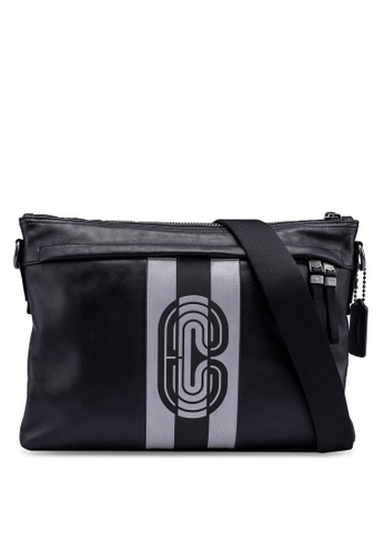 COACH black and silver Edge Messenger Bag (cv) 8DF0CACB77BC0DGS_1