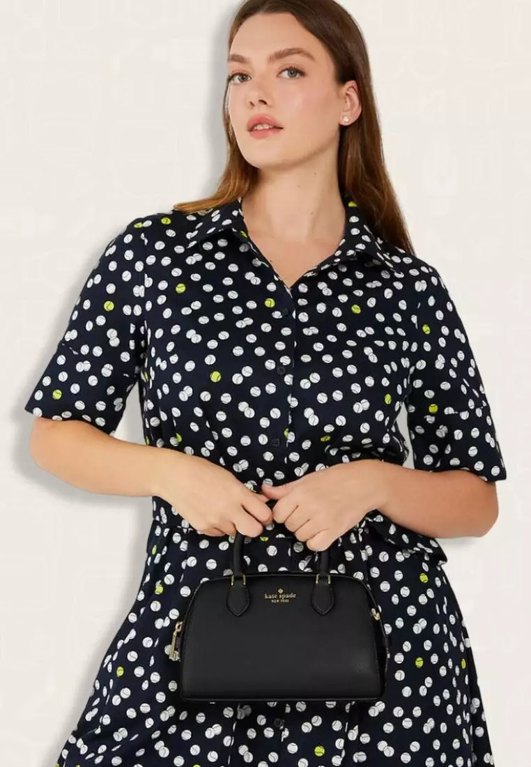 Kate Spade Madison Saffiano Leather Duffle Crossbody Black