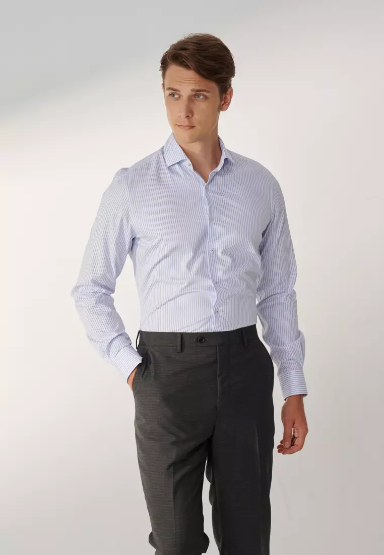 Blue Stripes Slim Shirt