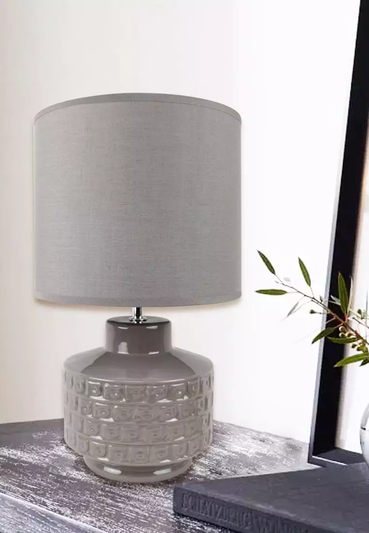 Gray ceramic best sale table lamp