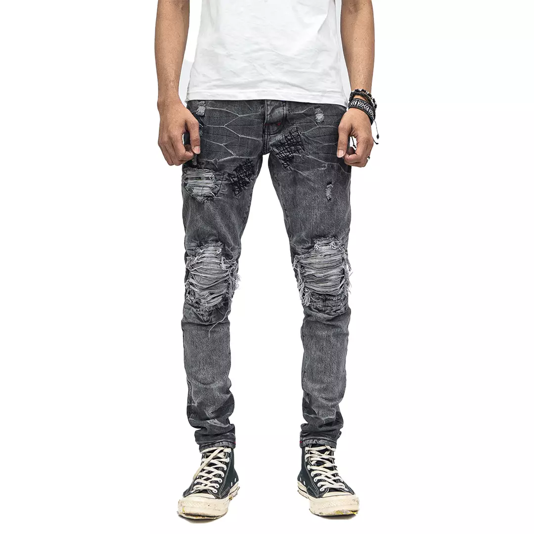 AKM あぶない TM ICE NYLON BIKER SKINNY GRAY