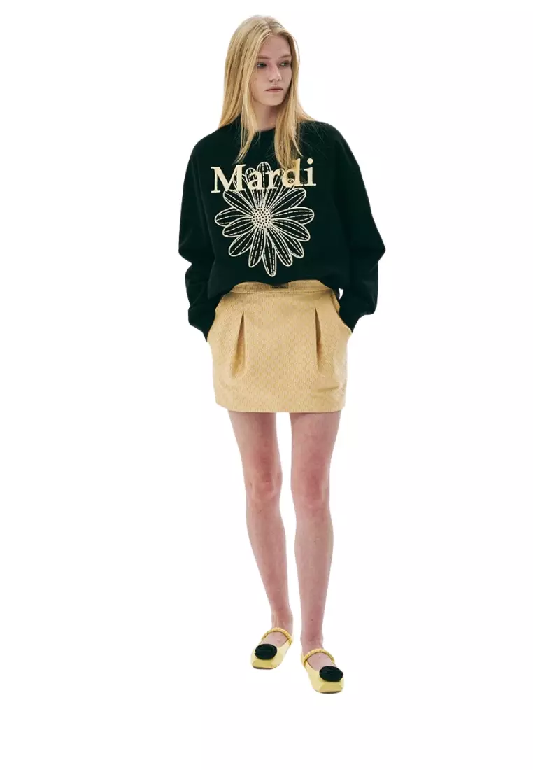 Sweatshirt Flowermardi Needlework - Black Lemon
