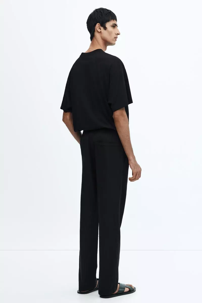 Regular Fit Linen-blend trousers