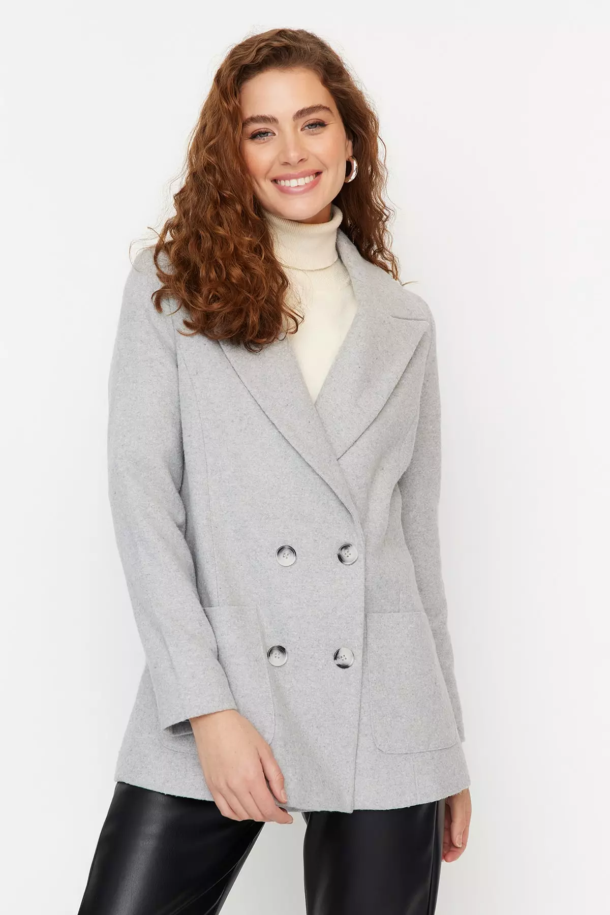 Buy Trendyol Button Close Stamp Coat 2024 Online ZALORA Singapore