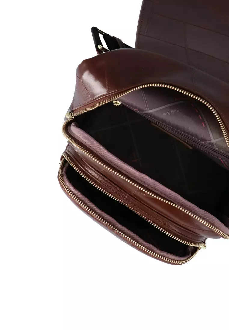 Buy Carlo Rino CR Ariella Sleek Flap Backpack - Dark Brown 2026 Online ...