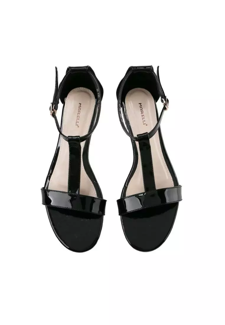 Mamiya Sandal wanita Flat Slip On - Black patent