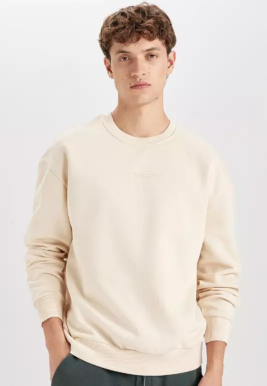 Boxy Fit Crew Neck Printed Sweatshirt