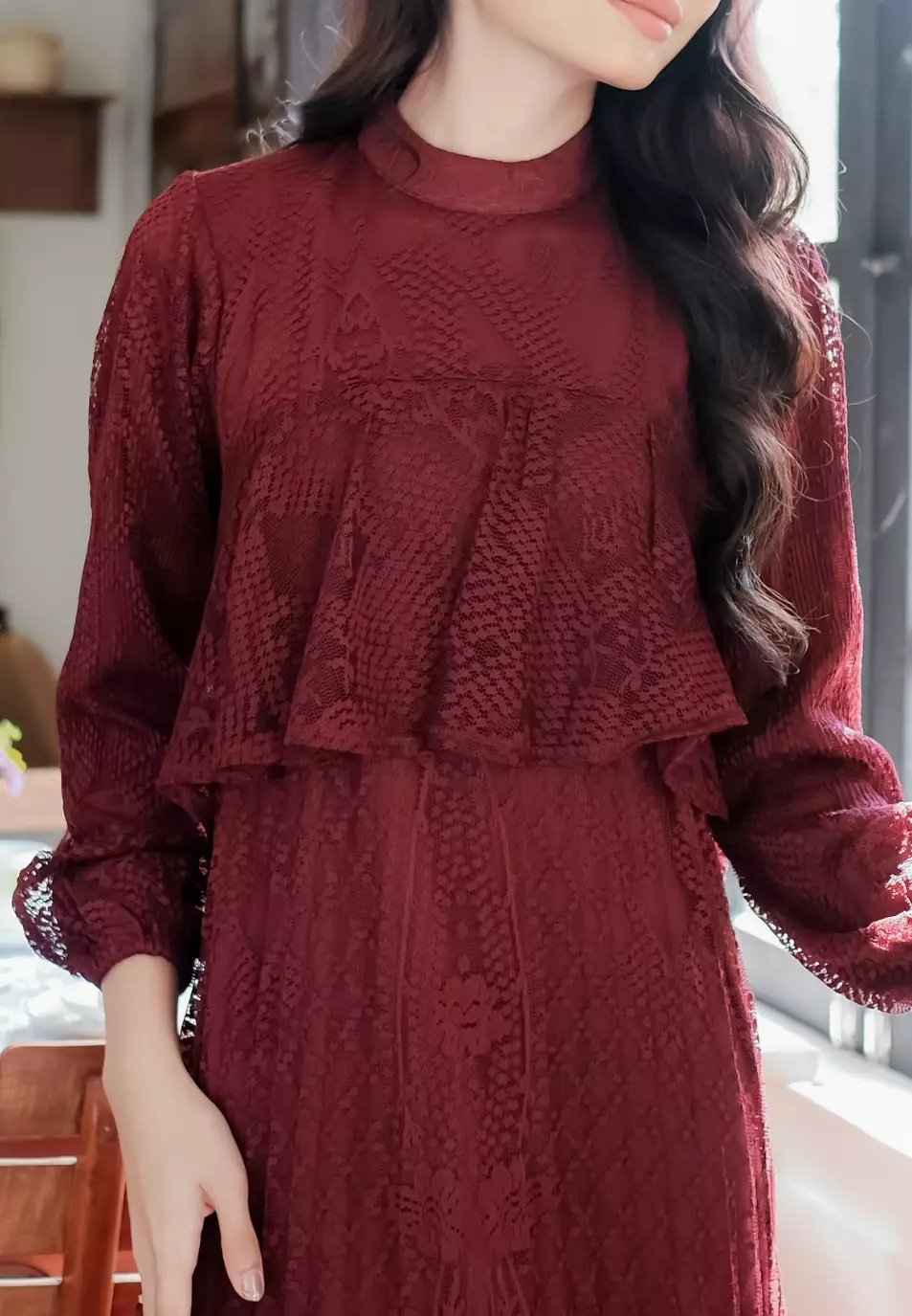 Mileva Dress - Maroon
