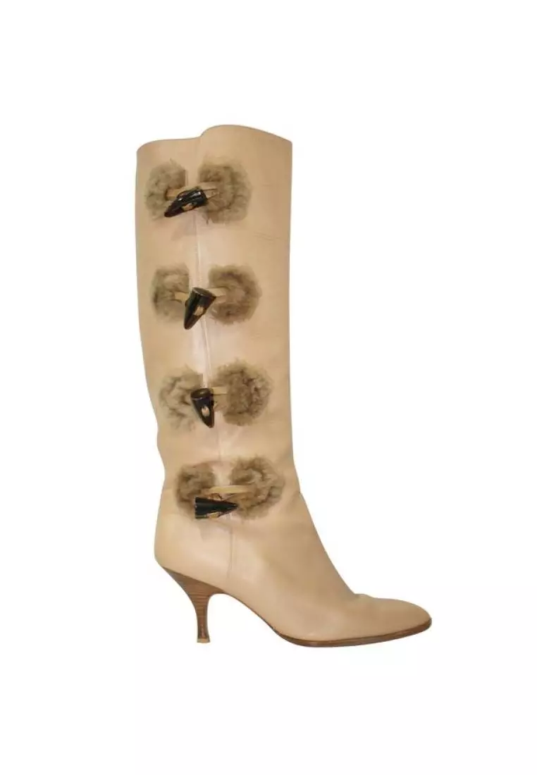 Fur thigh high on sale boots