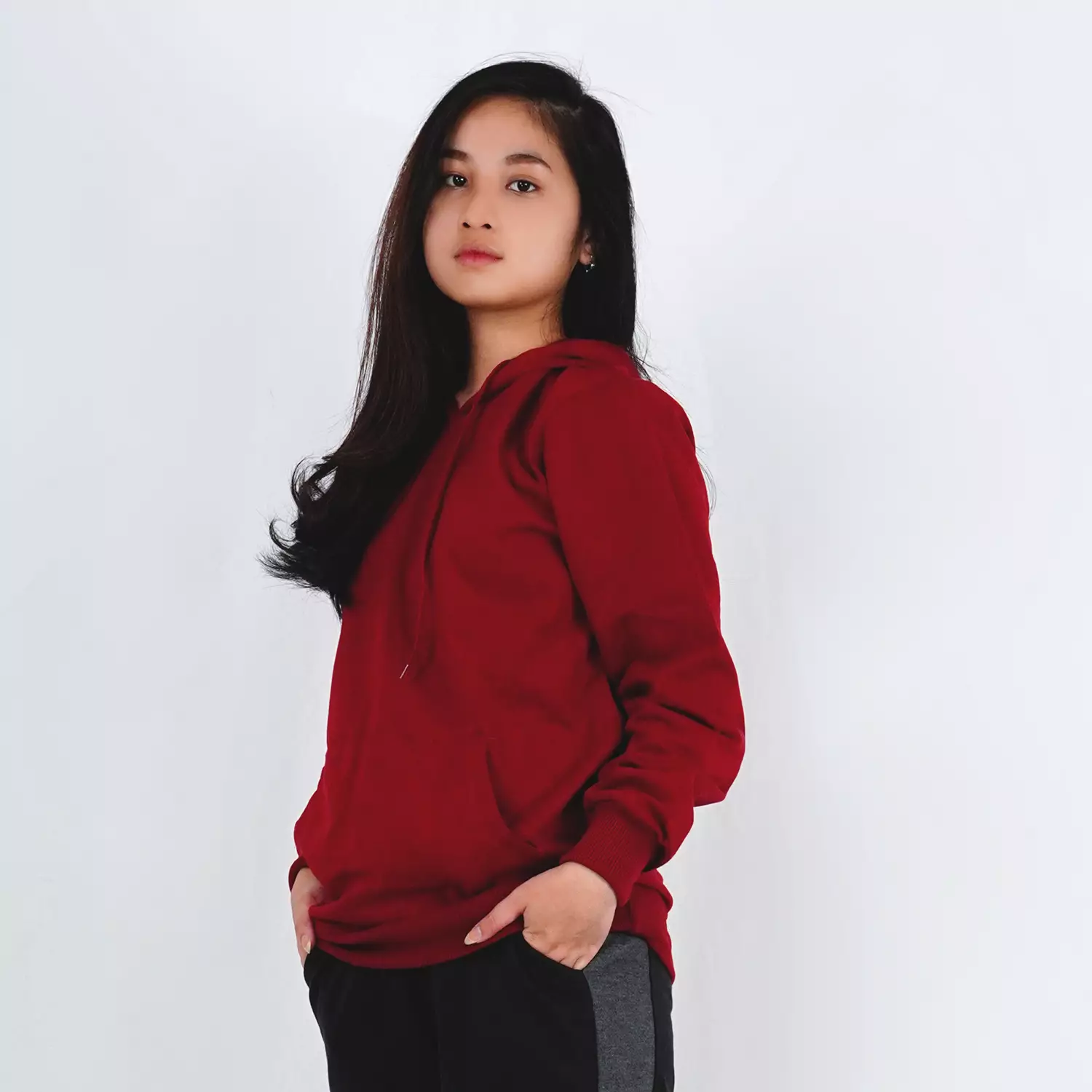 OKECHUKU Ola Sweater Hoodie Wanita Switer Bahan Fleece Basic Fashion