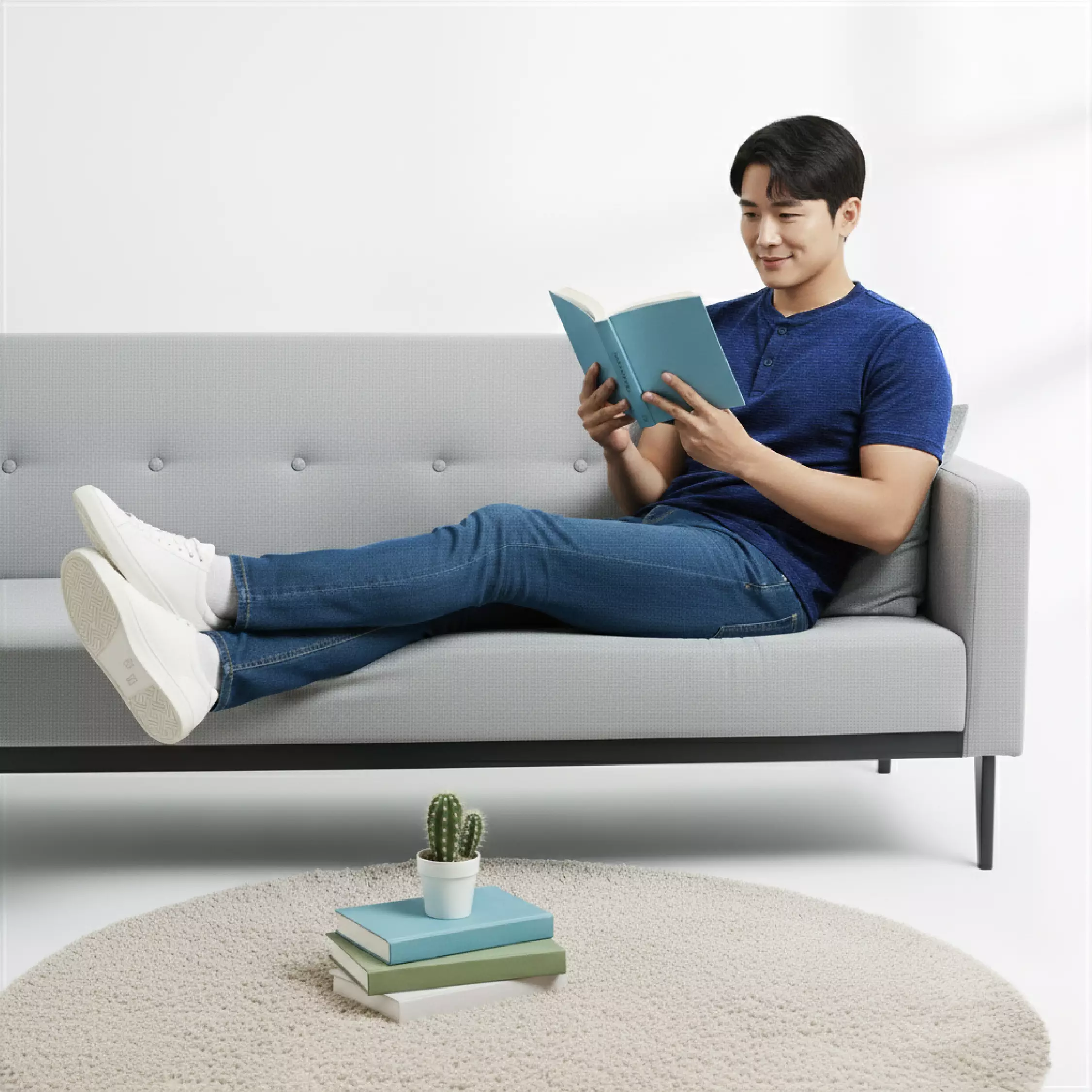 Kale Austin Navy / Kaos Kancing Pria Lengan Pendek