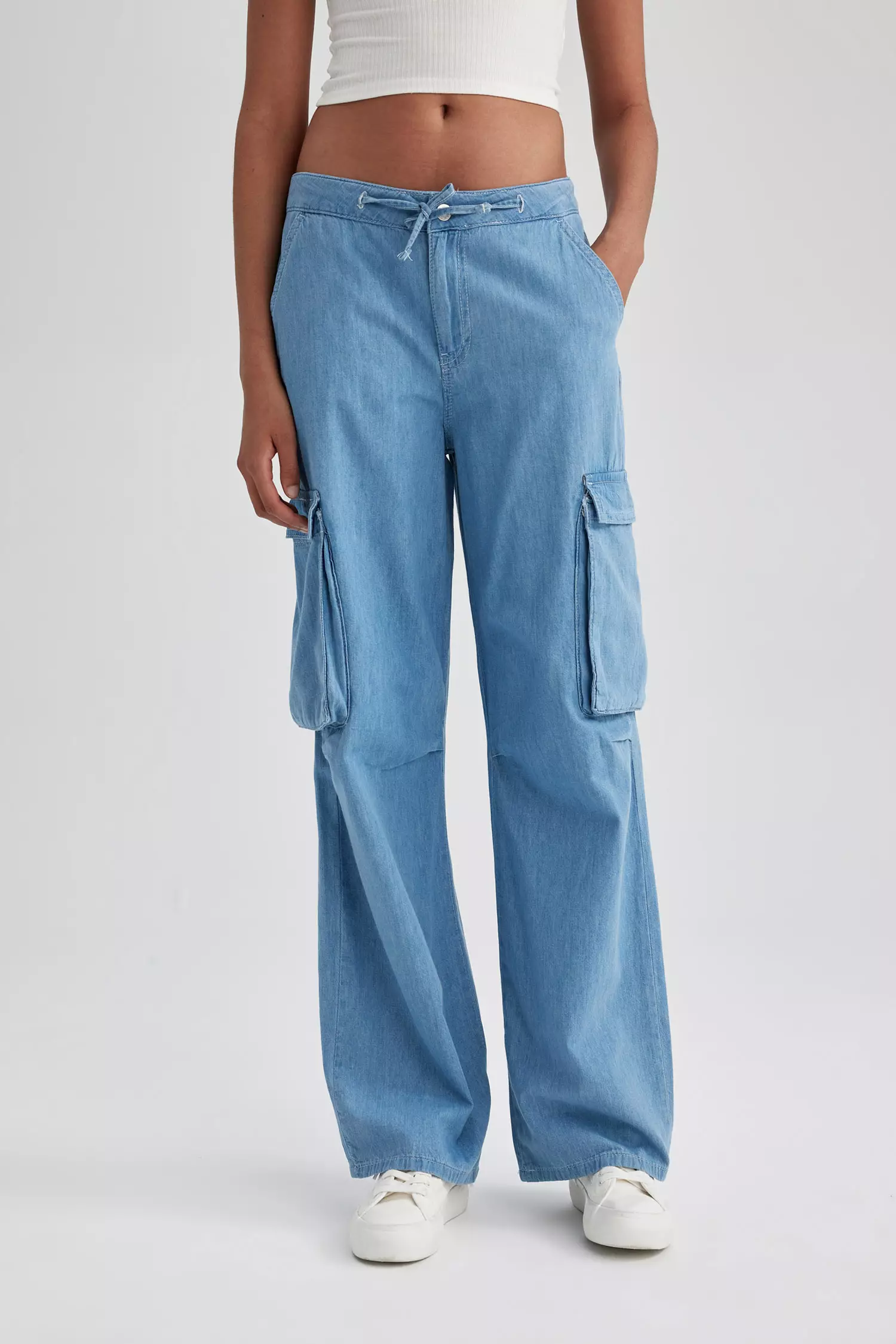 DeFacto BAGGY - Straight leg jeans - blue/light blue 