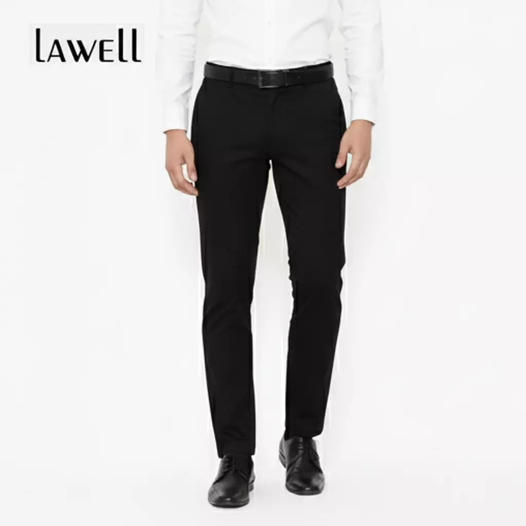 Lawell Celana Chino Panjang Pria Slim Fit - Bawahan Polos Branded Kualitas Premium | Nyaman untuk Kerja & Kasual | Warna Black