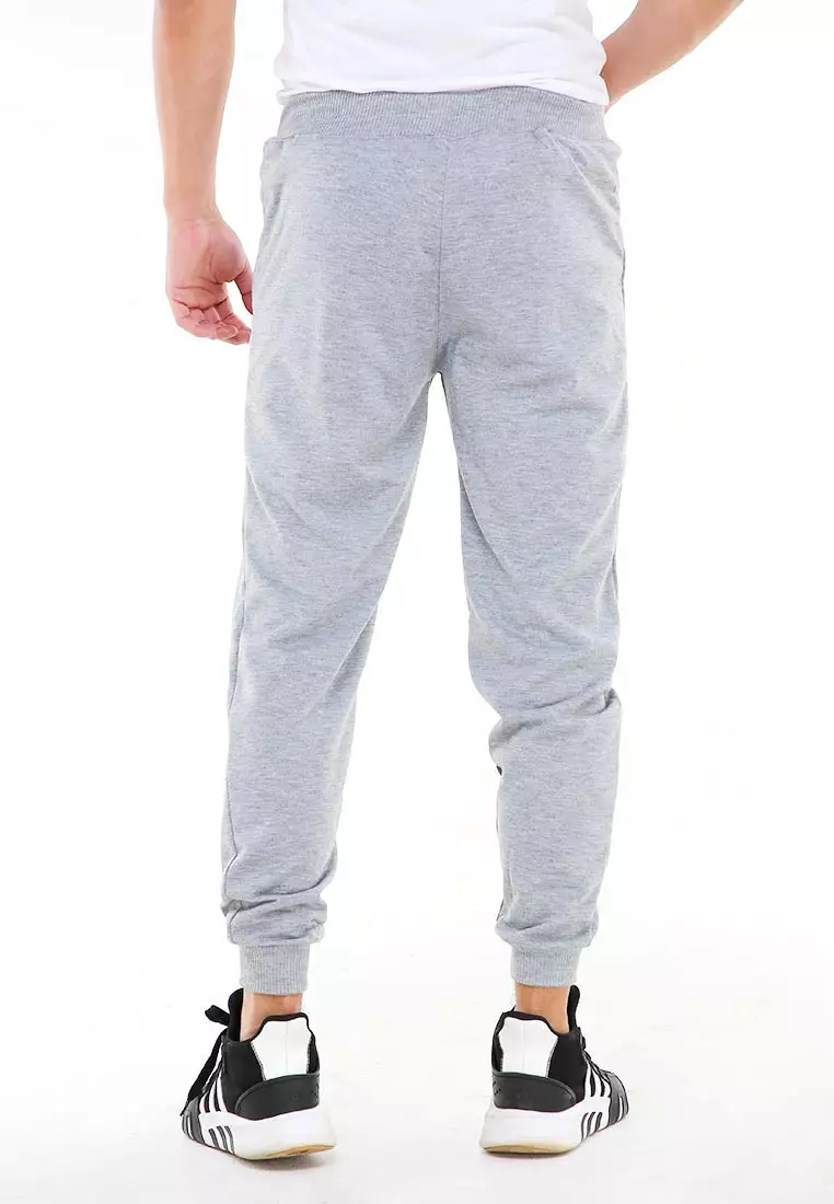 Locko Celana Panjang Jogger Pria Plain Sporty Casual Long Pants Material Babyterry ORIGINAL - Light Gray