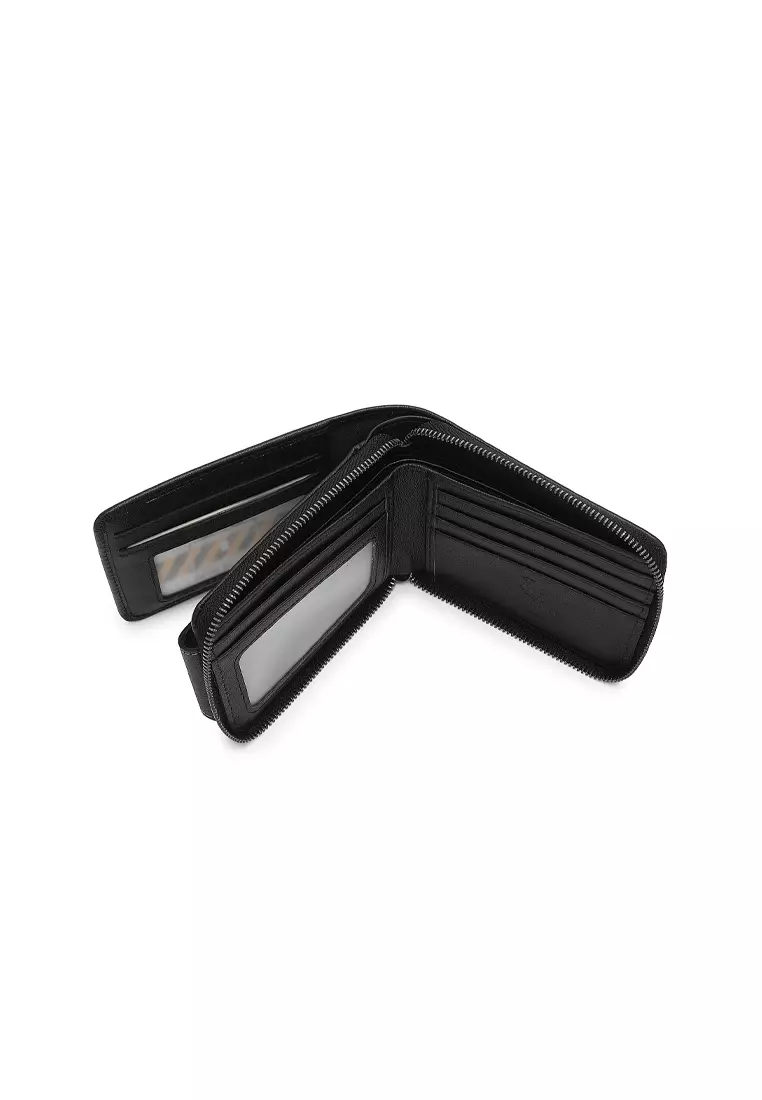 Men's Genuine Leather RFID Blocking Fortune Wallet - Black