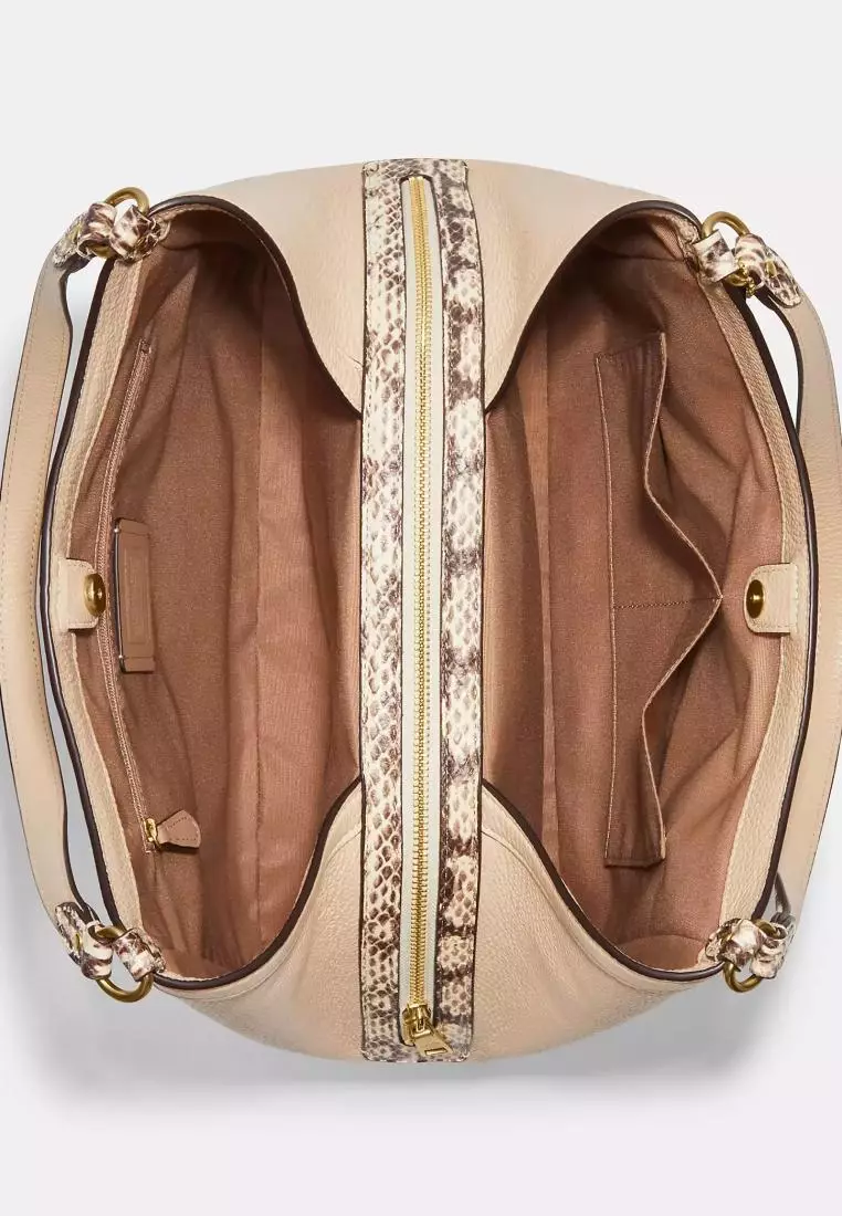 Coach Kristy Shoulder Bag In Colorblock Signature Canvas Light Khaki Ivory Multi