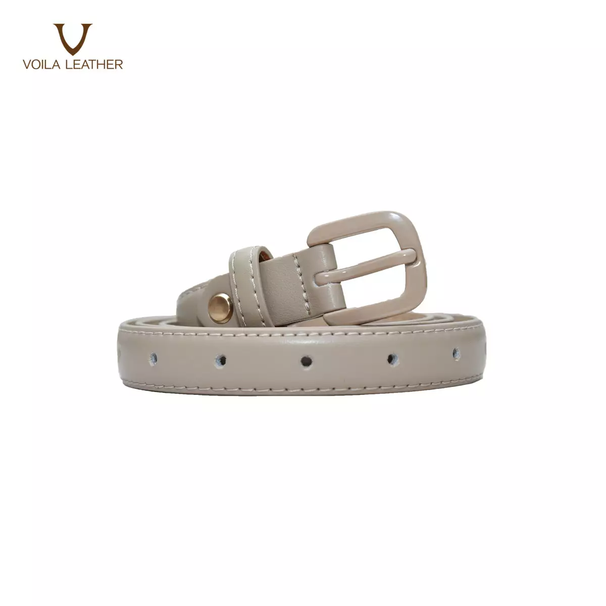 Women’s Genuine Leather Belt Voila Kyra Nude