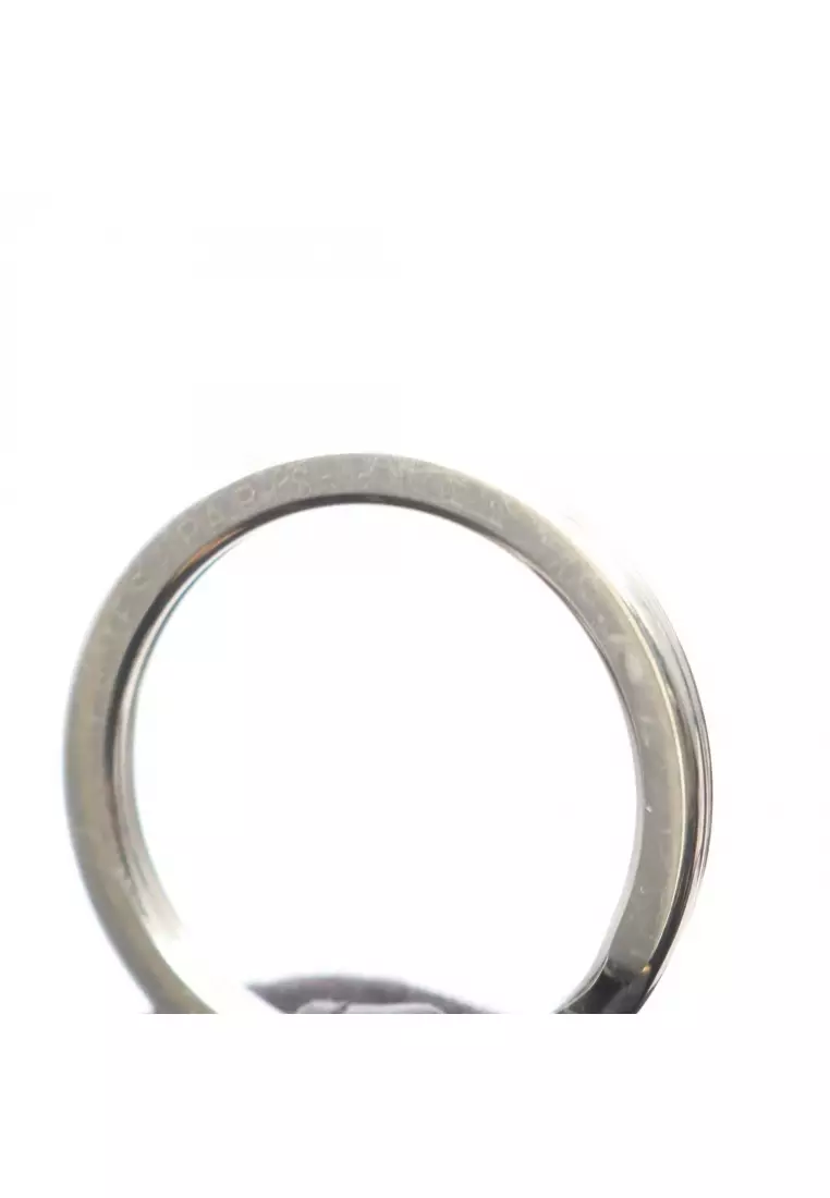 Pre-Loved Hermès carmen bag charm key ring Agneau black silver hardware W engraved