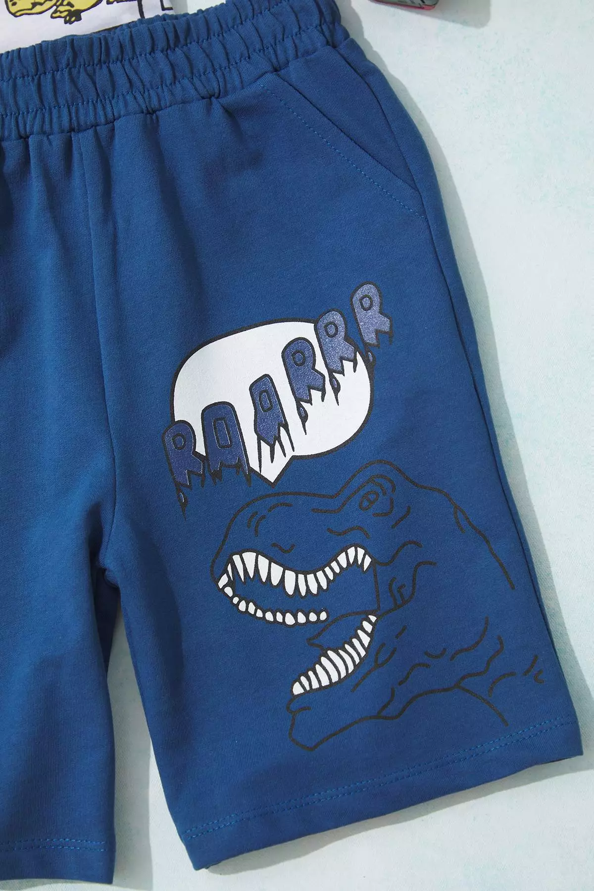 Indigo Boy's Animal Printed Short Sleeve Knitted Bottom-Top Suit Tkdss24Au00027