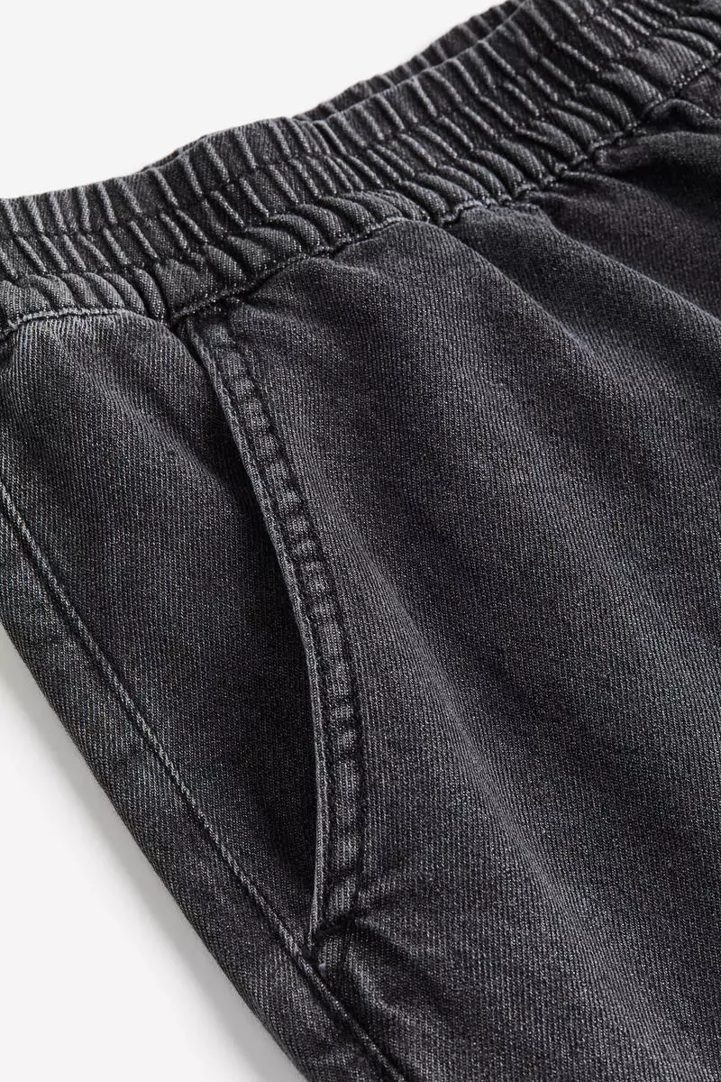 Wide denim joggers