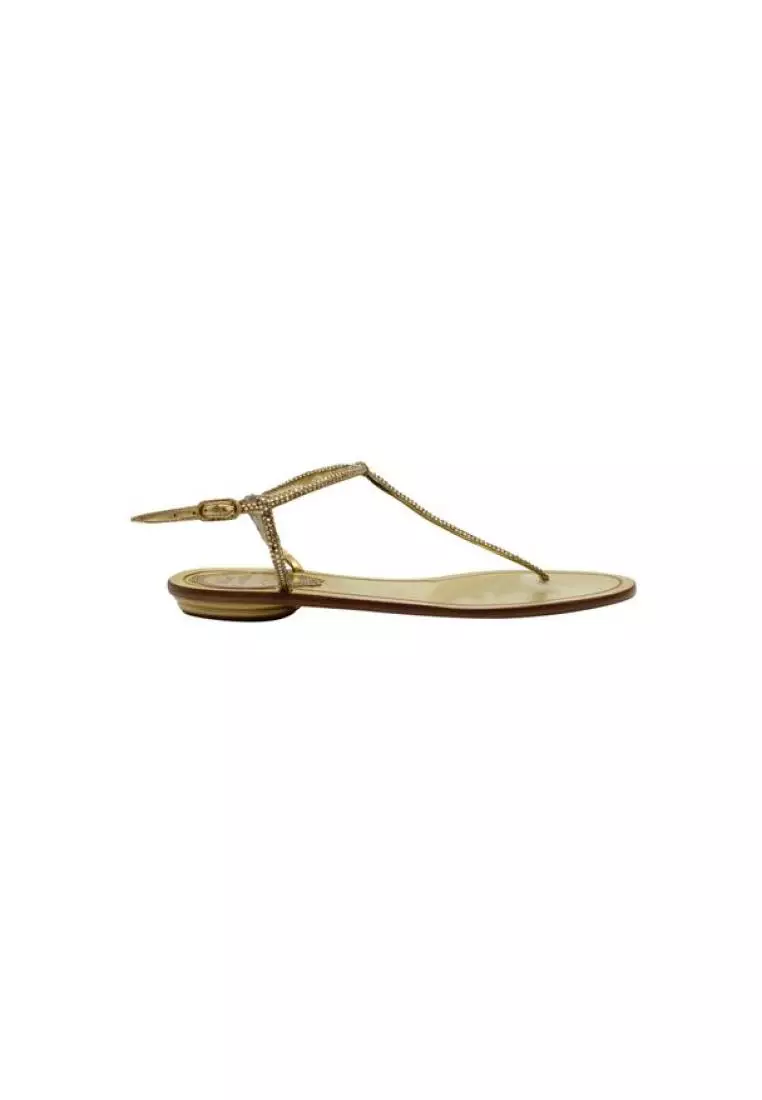 Gold metallic deals sandals flats