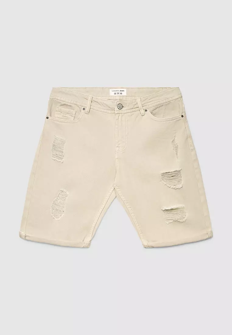 Men's Ripped Denim Shorts
