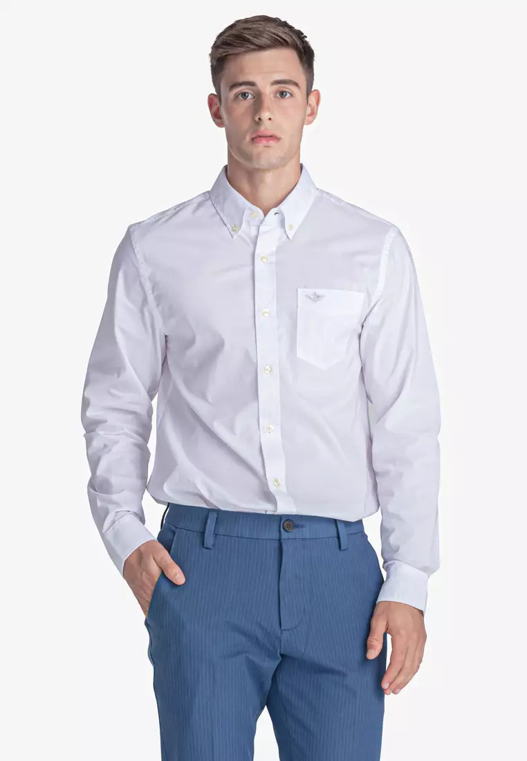 Men's Shirt Gant Regular Plain 90% cotton 10% polyester collar