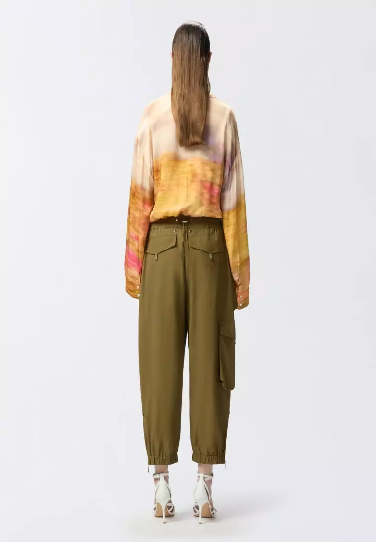 Belted cropped trousers