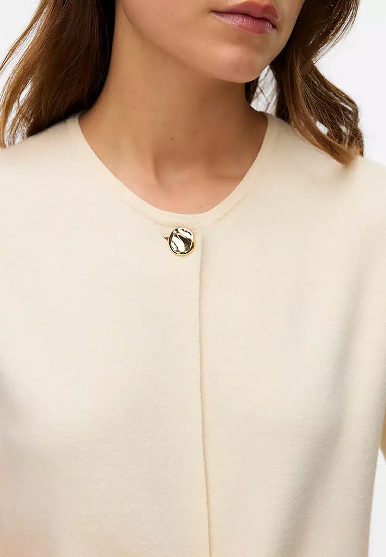 Short Sleeves One Button Cardigan