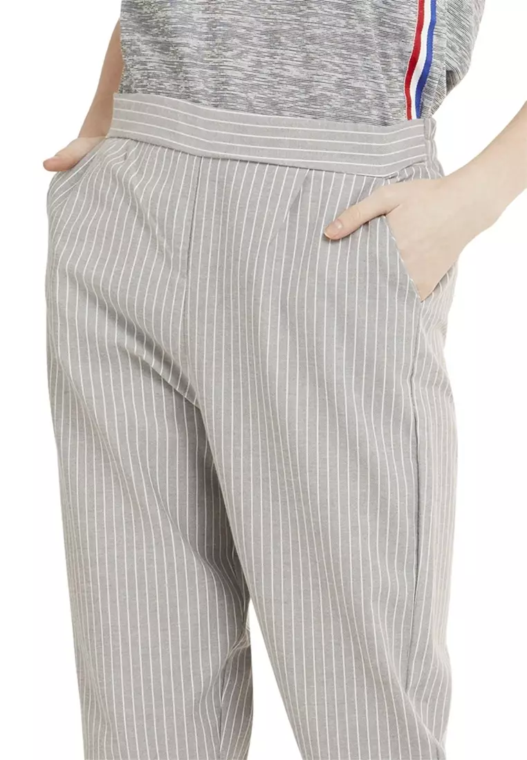 Lolita Long Pants Celana Panjang Bergaris Bawahan Wanita Premium Quality - Grey