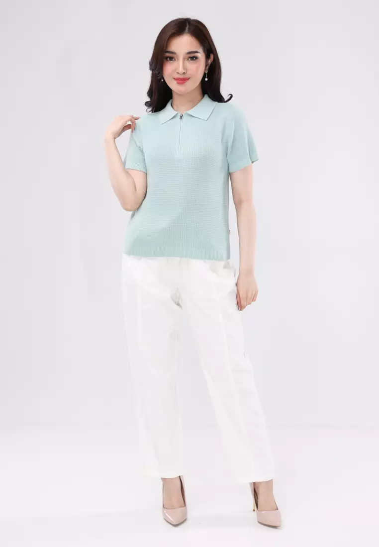 Knitted Short Sleeves Top