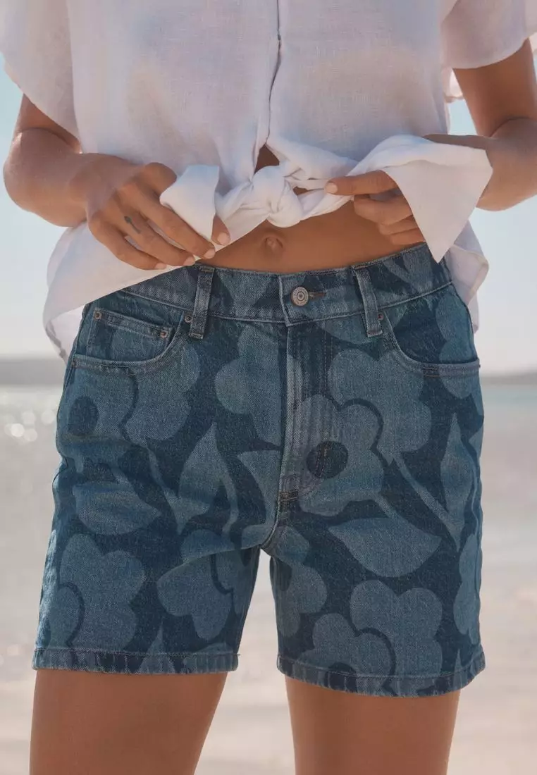 Mom Comfort Stretch Denim Shorts