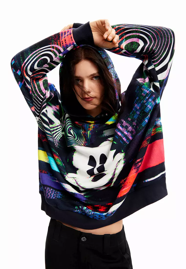 DESIGUAL Short Tiger Sweatshirt Dress with Hood