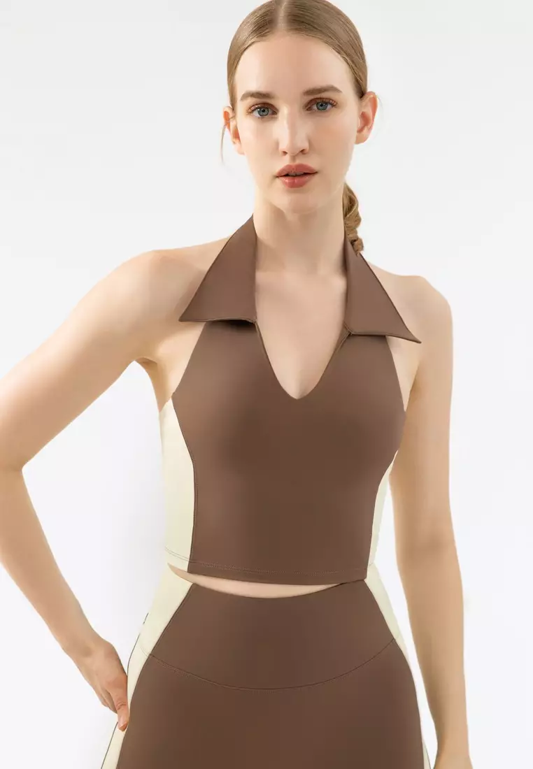 Halter top sports bra hot sale