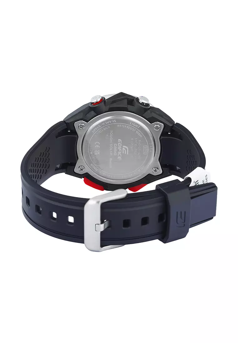 Casio Edifice Jam Tangan Analog Digital Pria - Stainless Steel Case Black Resin Band - ECB-2200P-1A