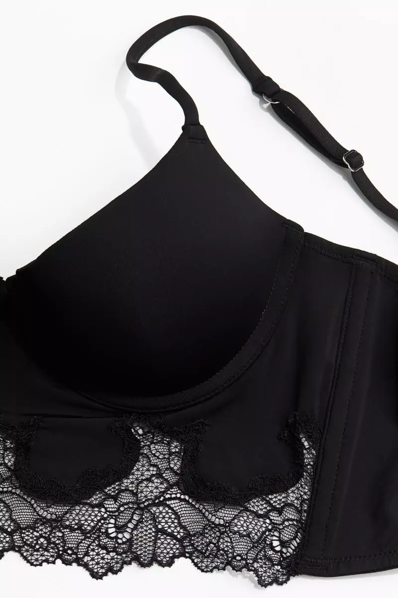 Microfibre demi push-up bustier