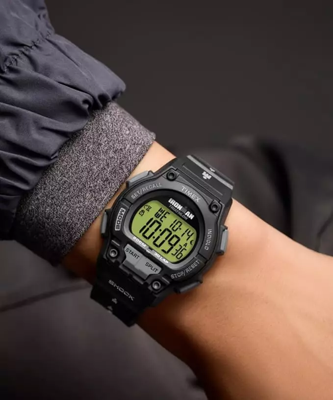 Jam Tangan Pria Timex Ironman Shock Endure Digital Dial Black Rubber Strap TW5M64800NN Original