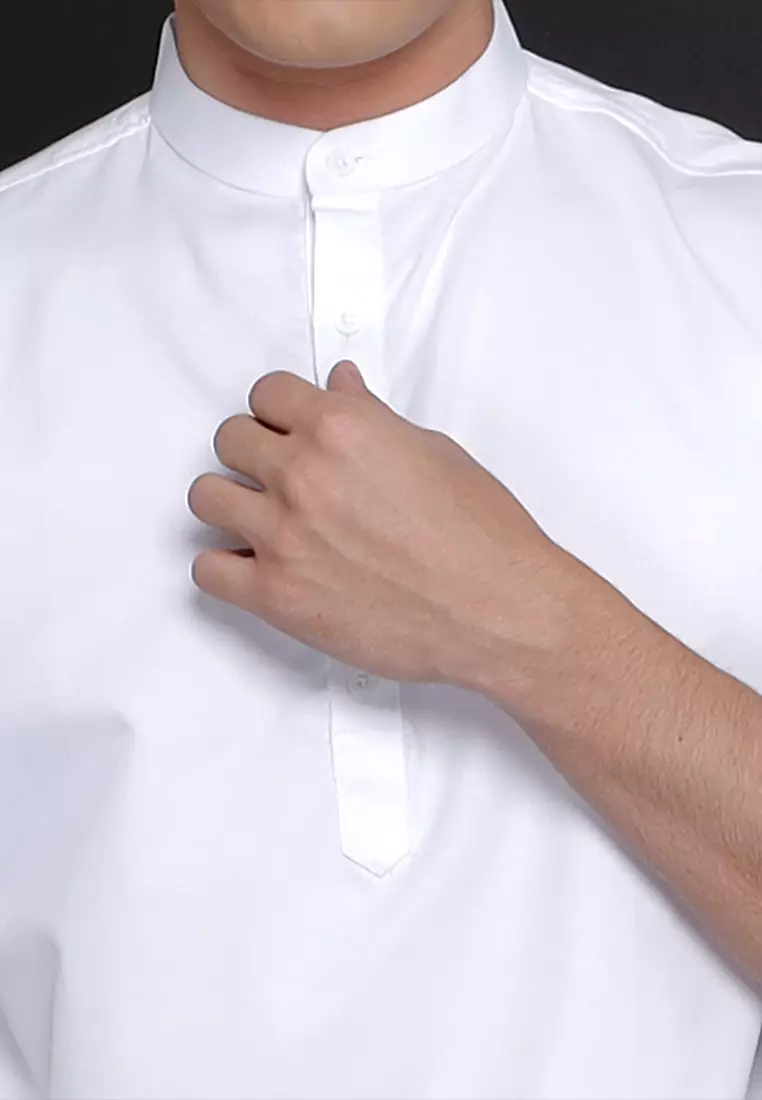 Casella Baju Koko Kurta Lengan ¾ Premium Quality 5003 White